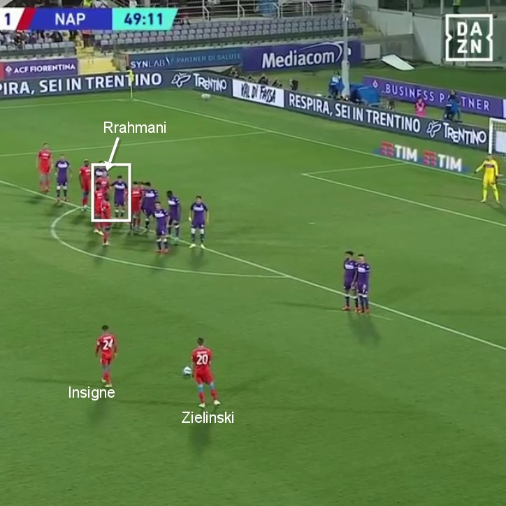 Insigne Zielinski punizione Fiorentina Napoli Serie A